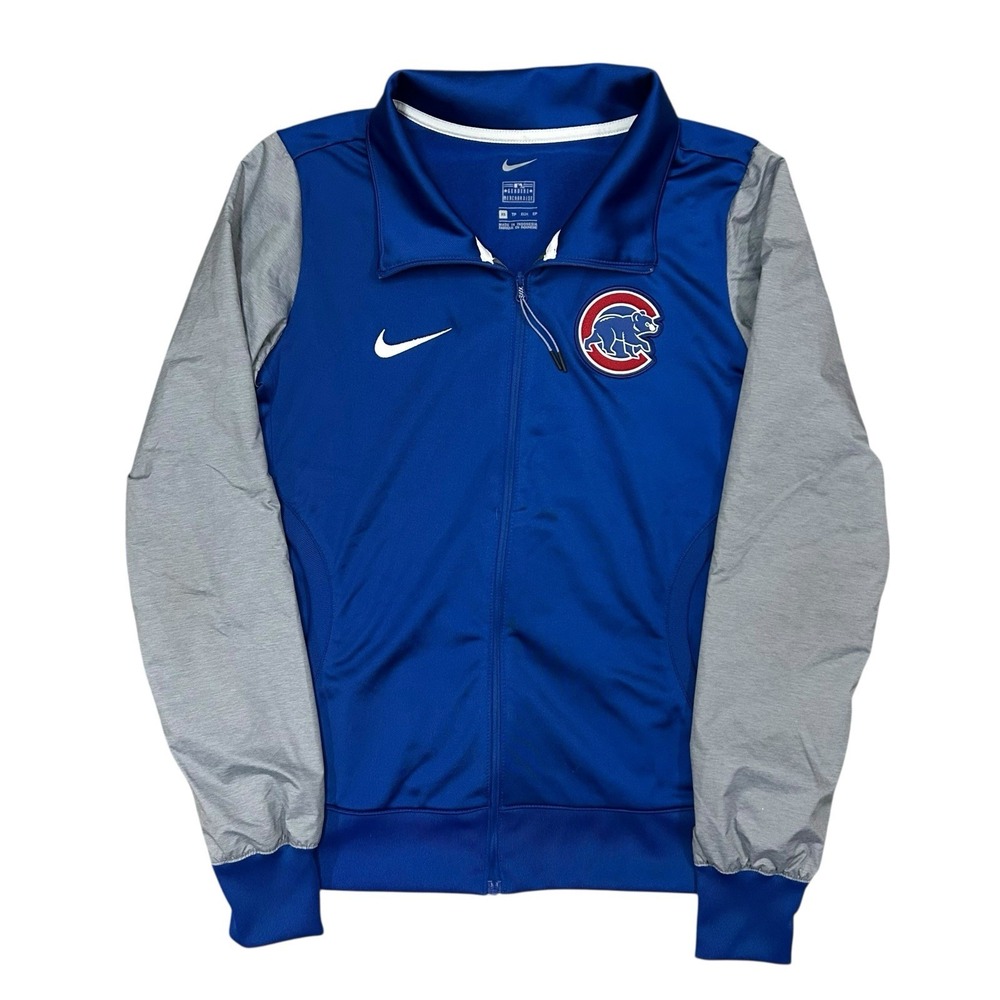 Nike Chicago Cubs Full‎ Zip Windbreaker Jacket Mens XS MLB Baseball Mock Neck